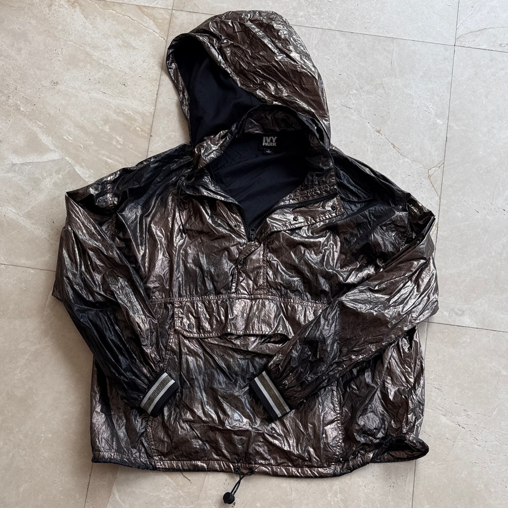 IVY PARK Metallic Hooded Anorak - Bronze and Black